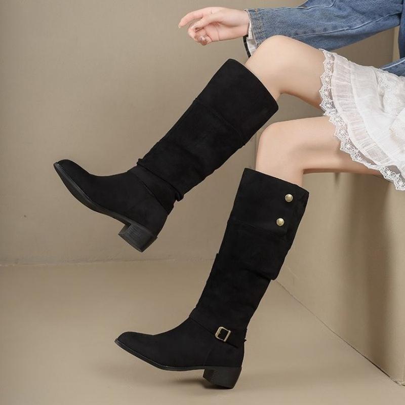 Women Slouchy Knee High Boots  - Vintage Fashion Online review and price