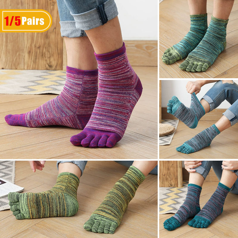 1/5 Pairs Man Colorful Toe Hap - Vintage Fashion Enthusiasts review and price